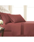 California King Dusty Rose Extra Deep Pocket Sheet Set J818