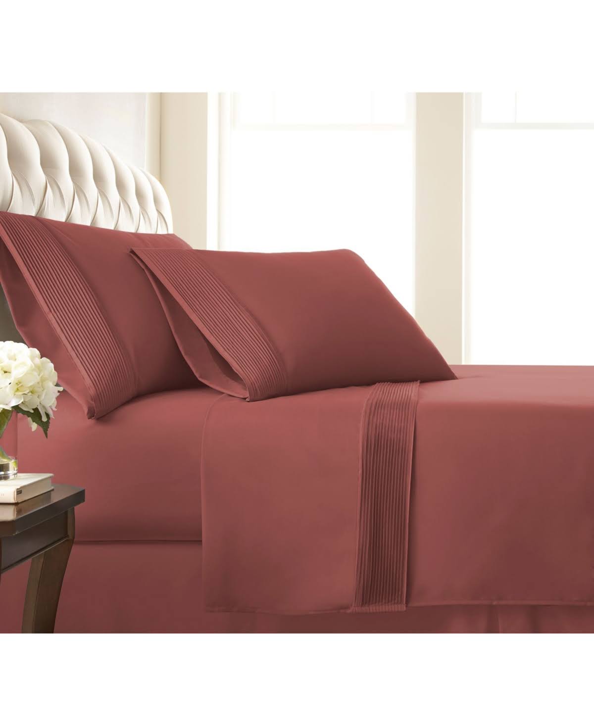 California King Dusty Rose Extra Deep Pocket Sheet Set J818