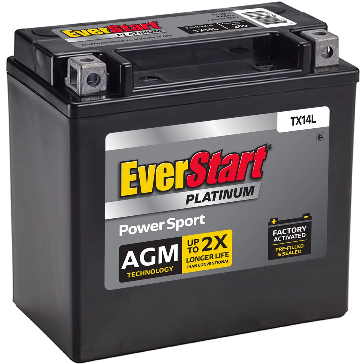 AGM Power Sport Battery Group Size TX14L 12 Volt 200 CCA Z96085