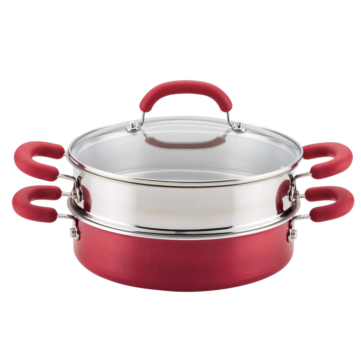3 Pc Aluminum Non Stick Steamer with Insert Q800607