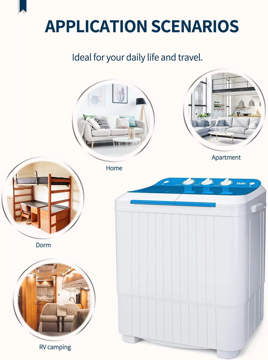 Portable 16.5lbs Compact Twin Tub Washer C55531