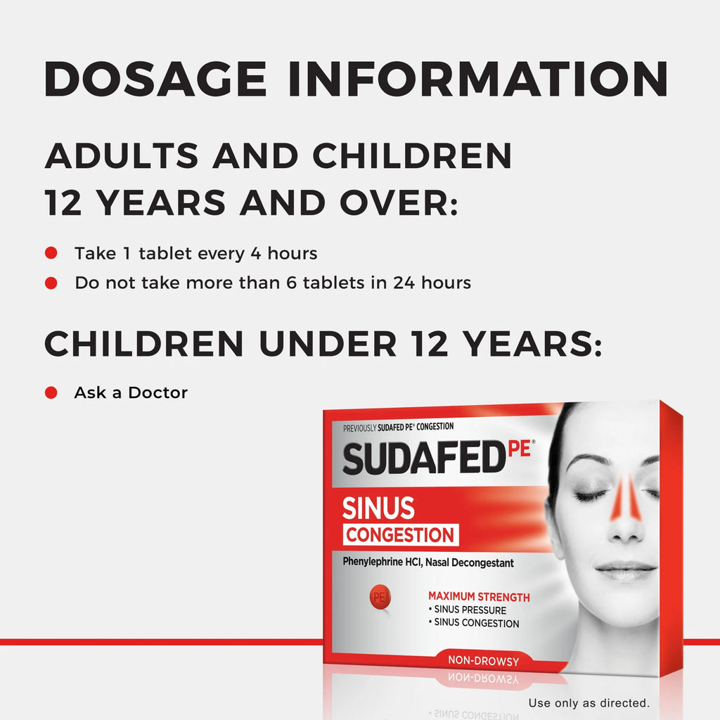 Non-Drowsy Sinus Decongestant, 18 Ct L610461