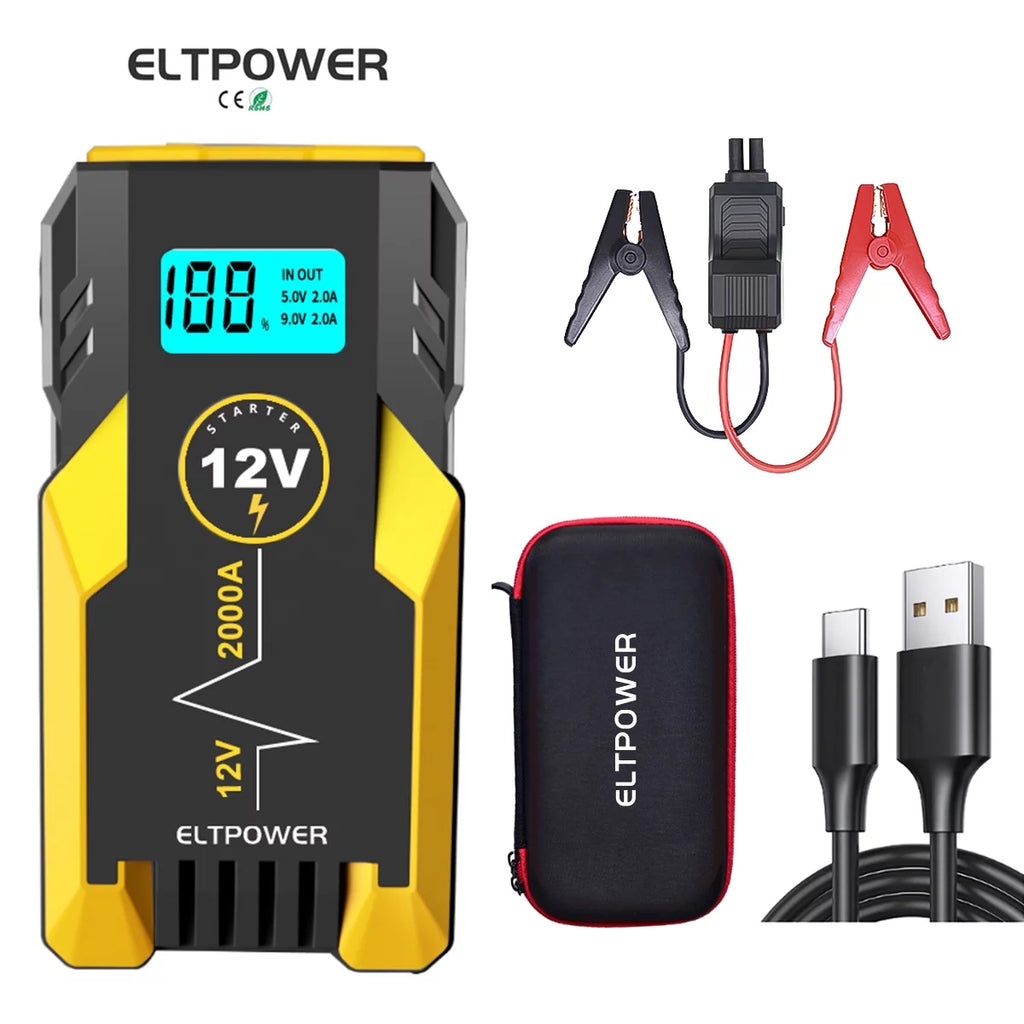 20000mAh 2000A Peak Car Battery Jump Starter with LED and USB Quick Charge 3.0 R81082