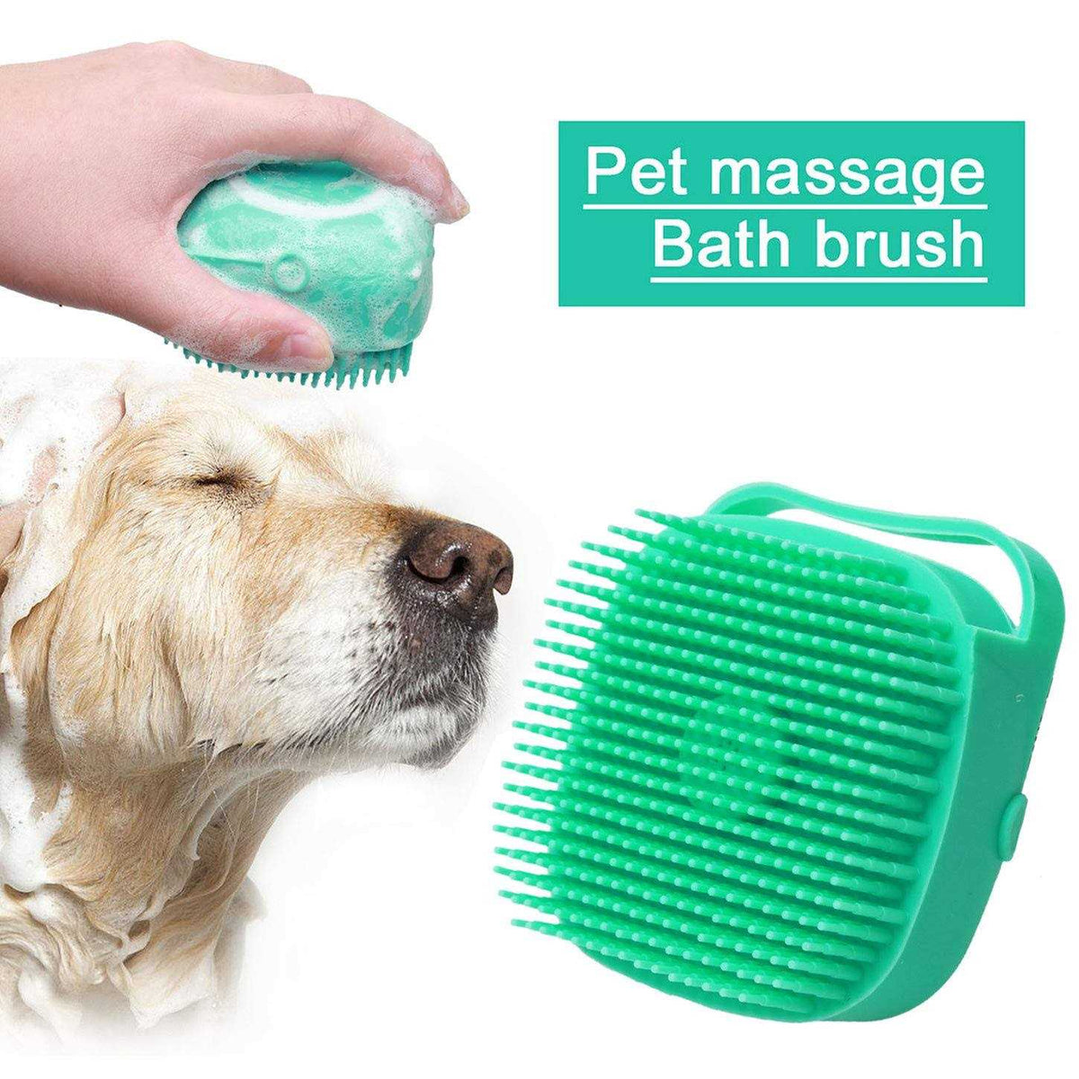 Dog Bath Brush with Shampoo Dispenser U63397