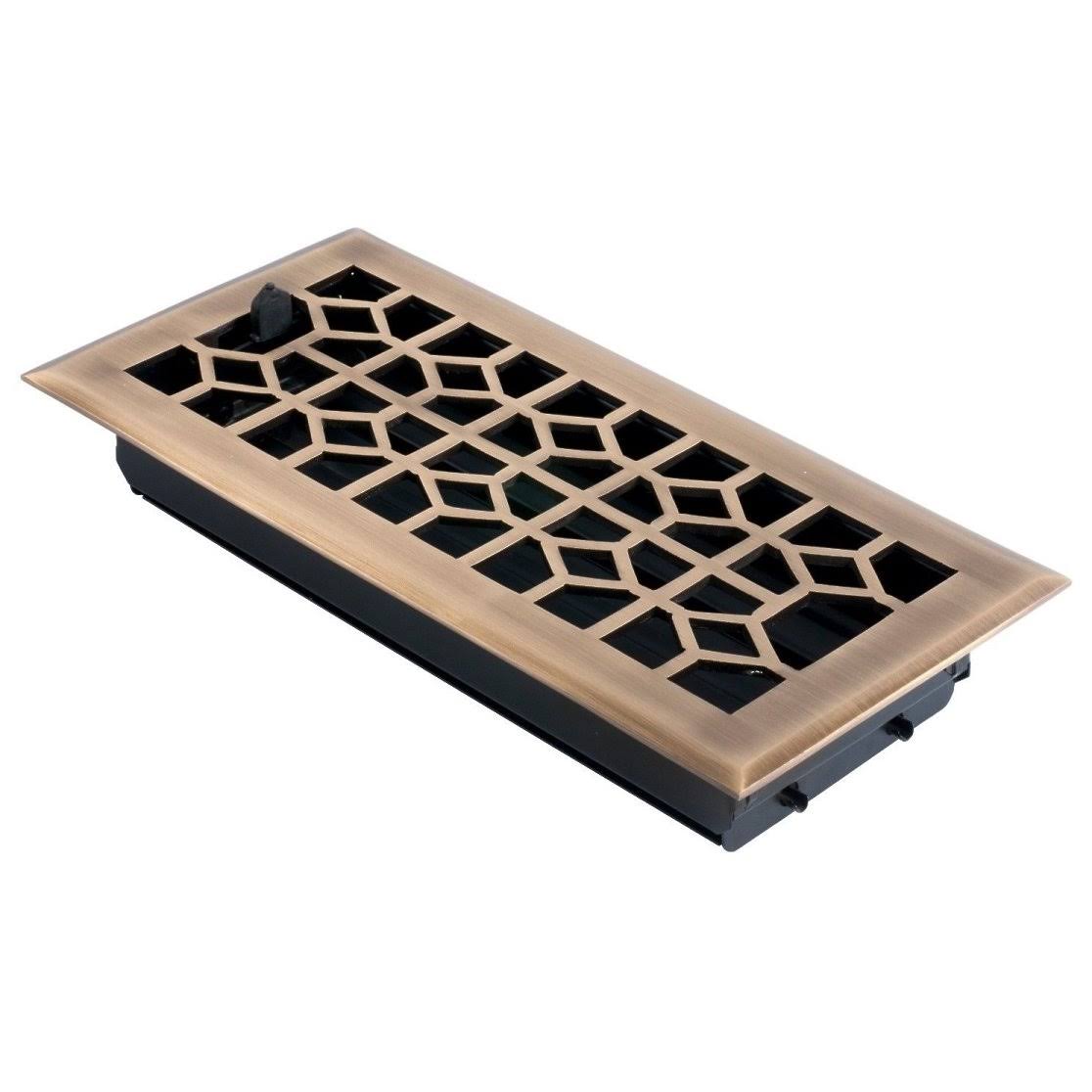 4 x 14 in. Antique Brass Register with Damper S72891