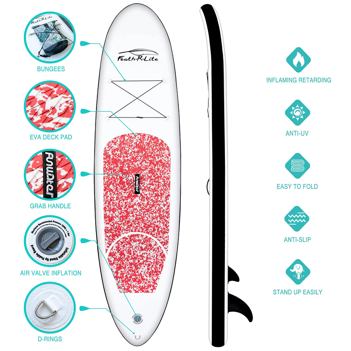 Red Camo Pattern Inflatable Stand Up Paddle Board 10'x30''x6'' A380970