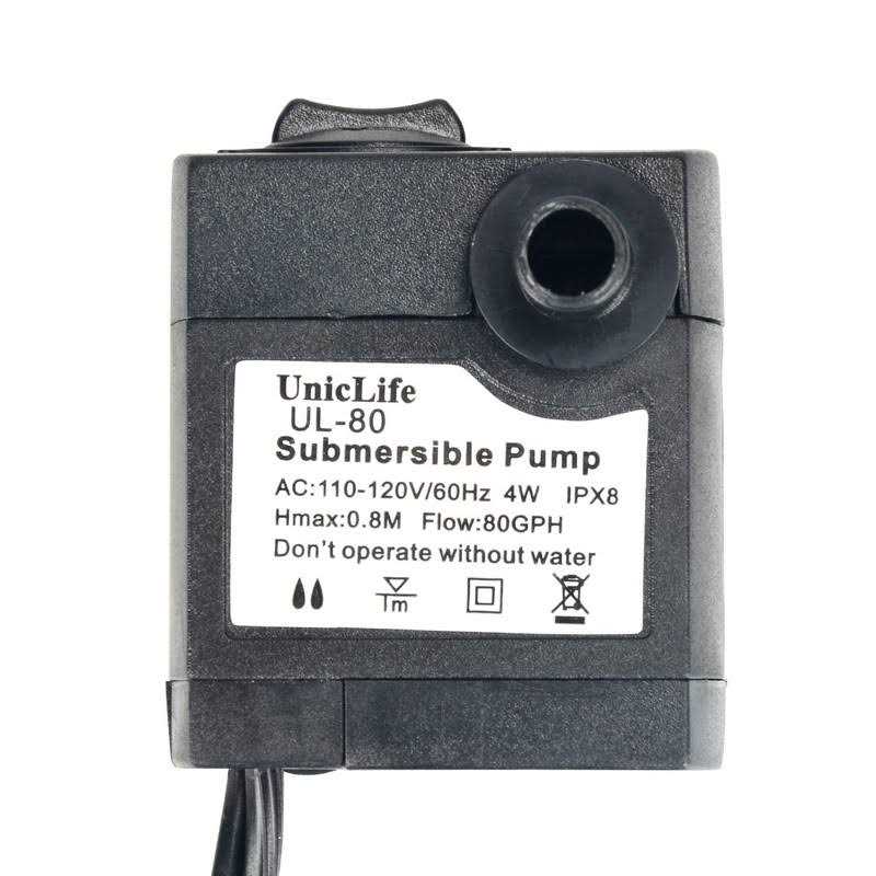 80 GPH Submersible Water Pump 4W with 6ft Power Cord H837