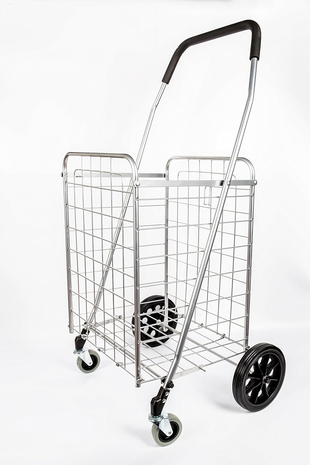Silver Grocery Laundry Utility Shopping Cart with Swivel Wheels F888