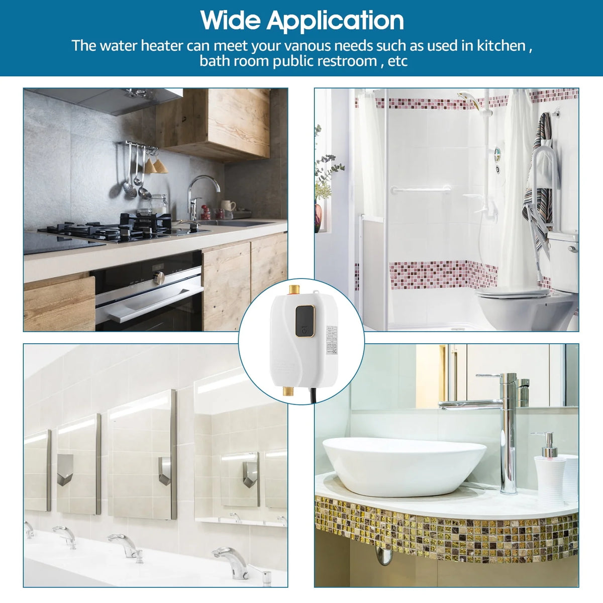3000W Mini Electric Tankless Instant Water Heater M7043