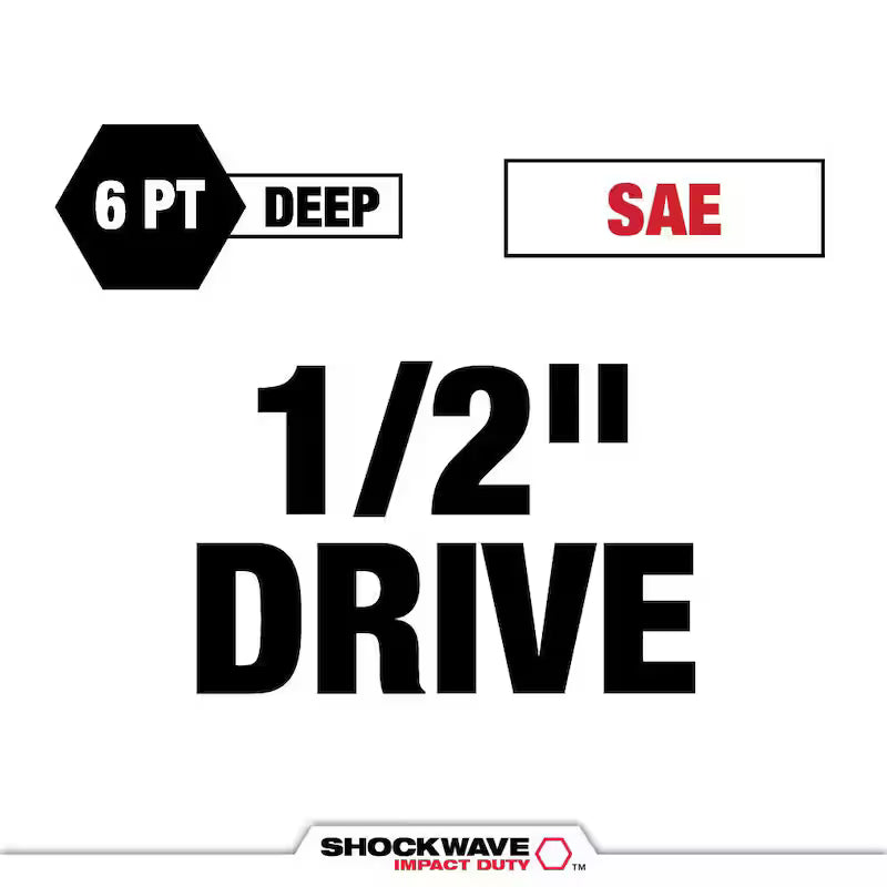 1/2 in. Drive SAE Deep Well Impact Socket Set 12-Piece S415314