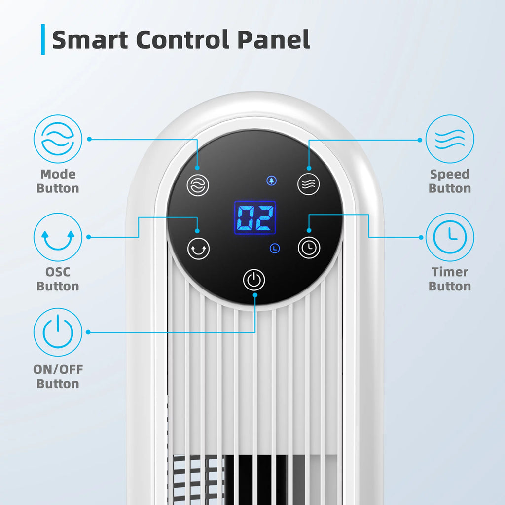 42'' Oscillating Tower Fan with Remote White M481580