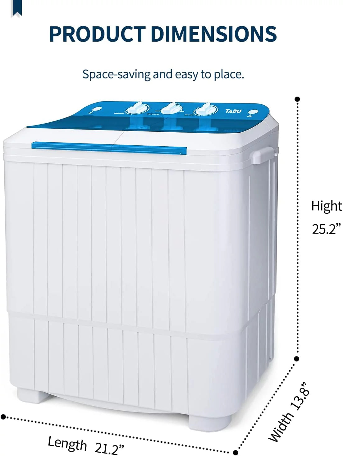 Portable 16.5lbs Compact Twin Tub Washer C55531