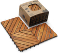 Wood Interlocking Flooring Tiles Pack of 10, 12 x 12 Acacia Deck Tiles W785