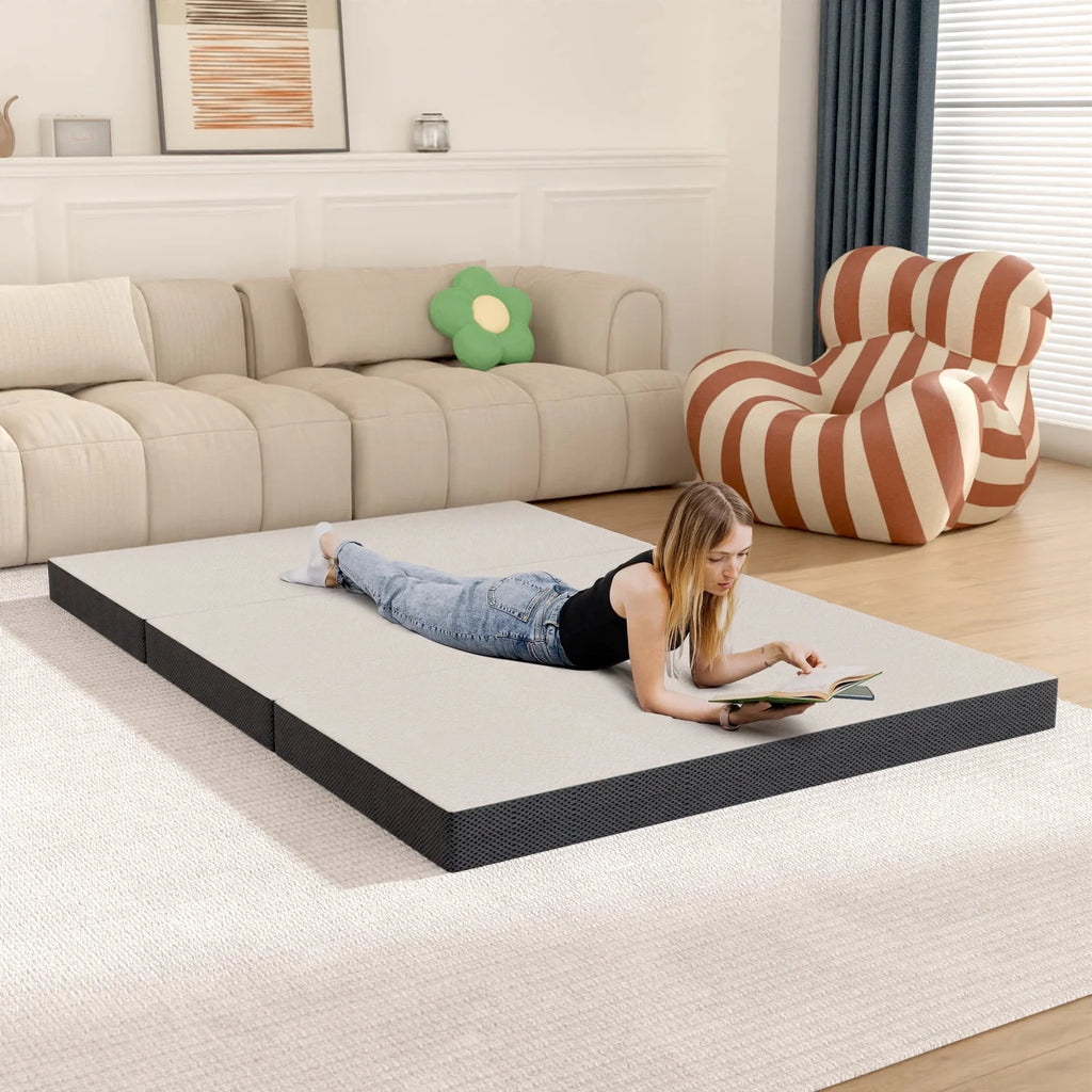 3 Inch Single Foldable Floor Mattress with Washable Cover S61643