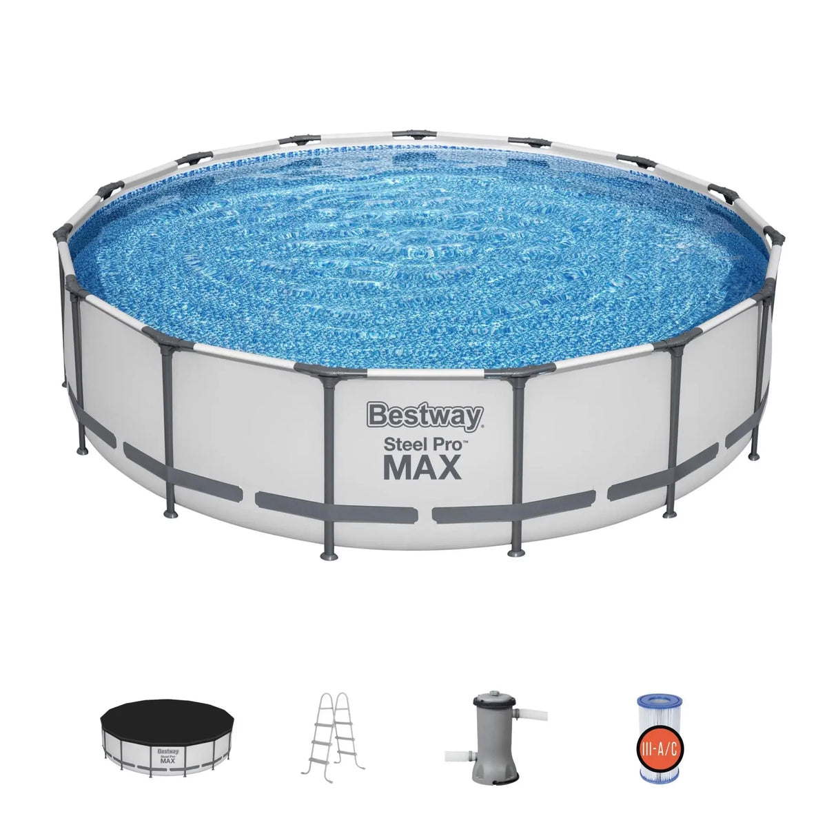 15'x42 Round Frame Above Ground Pool with Filter Pump C8855
