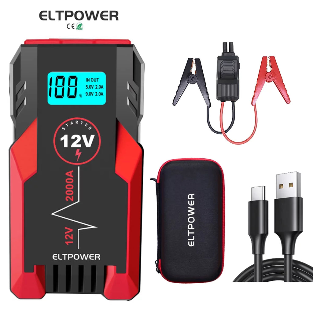 20000mAh 2000A Peak Car Battery Jump Starter with LED and USB Quick Charge 3.0 R81082