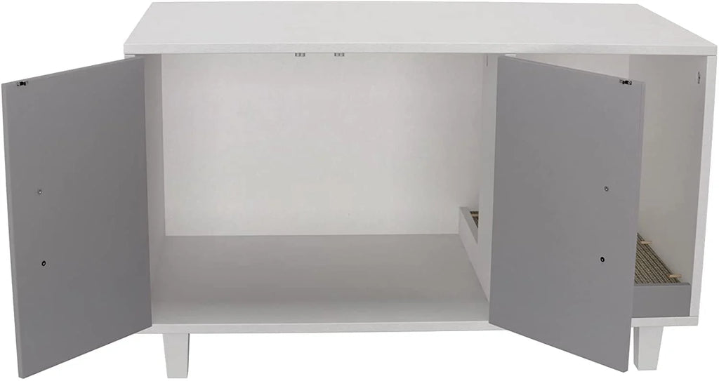 Cat Litter Box Enclosure Table Nightstand with Scratch Pad P928