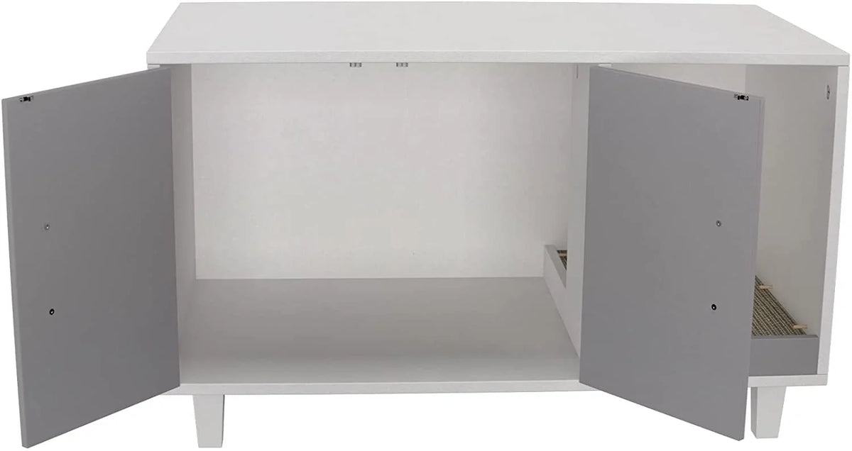 Cat Litter Box Enclosure Table Nightstand with Scratch Pad P928
