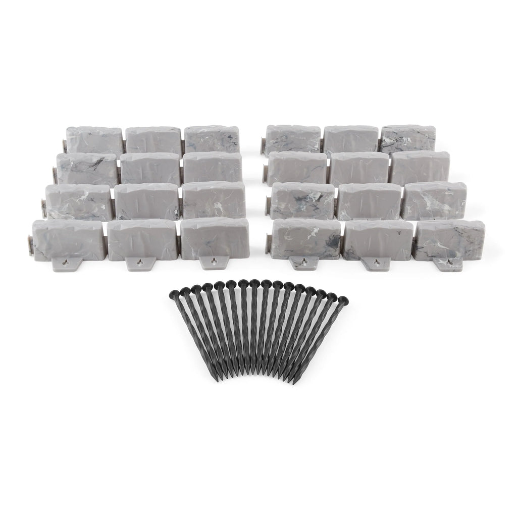Faux Stone No-Dig Landscape Edging 10-ft. Plastic Gray J395554