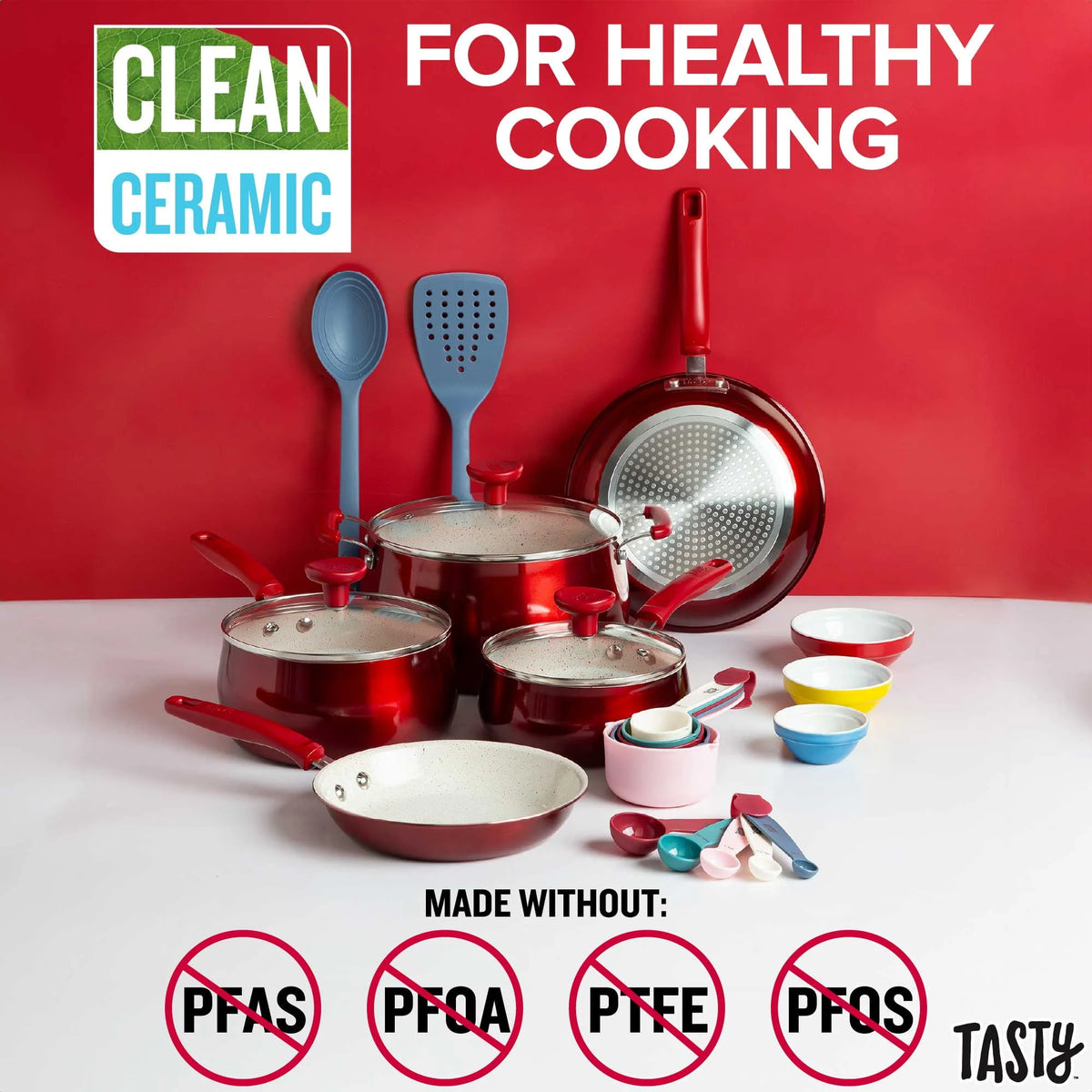 23 Piece Non-Stick Ceramic Aluminum Cookware Set V8772