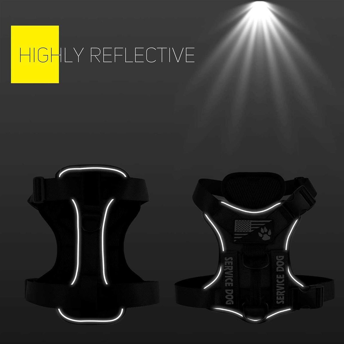 Reflective Dog Vest Harness with 5 PCS Patches F939629