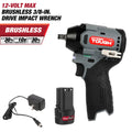 12V Max Lithium-Ion Brushless Impact Wrench with 2.0Ah Battery and Charger I293