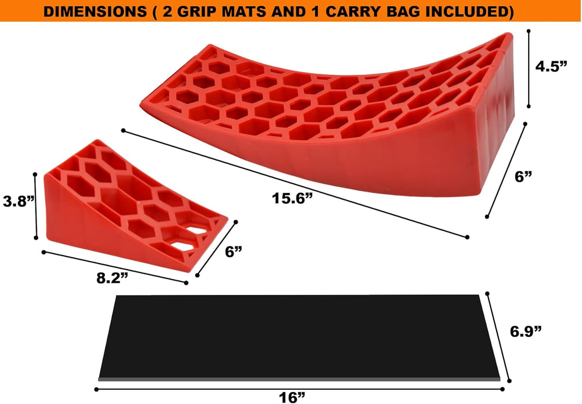 Camper Leveler Chocks RV Leveling Ramp Blocks Kit Red Pack of 2 S4583