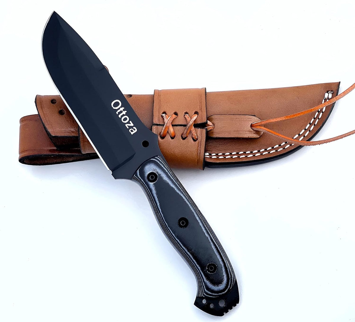 1095 Carbon Steel Bushcraft Knife with Sheath C93251