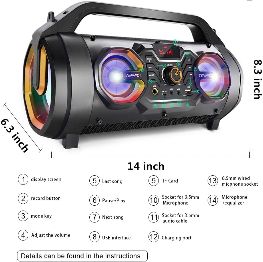 30W Portable Bluetooth Boombox Speaker with Subwoofer M101