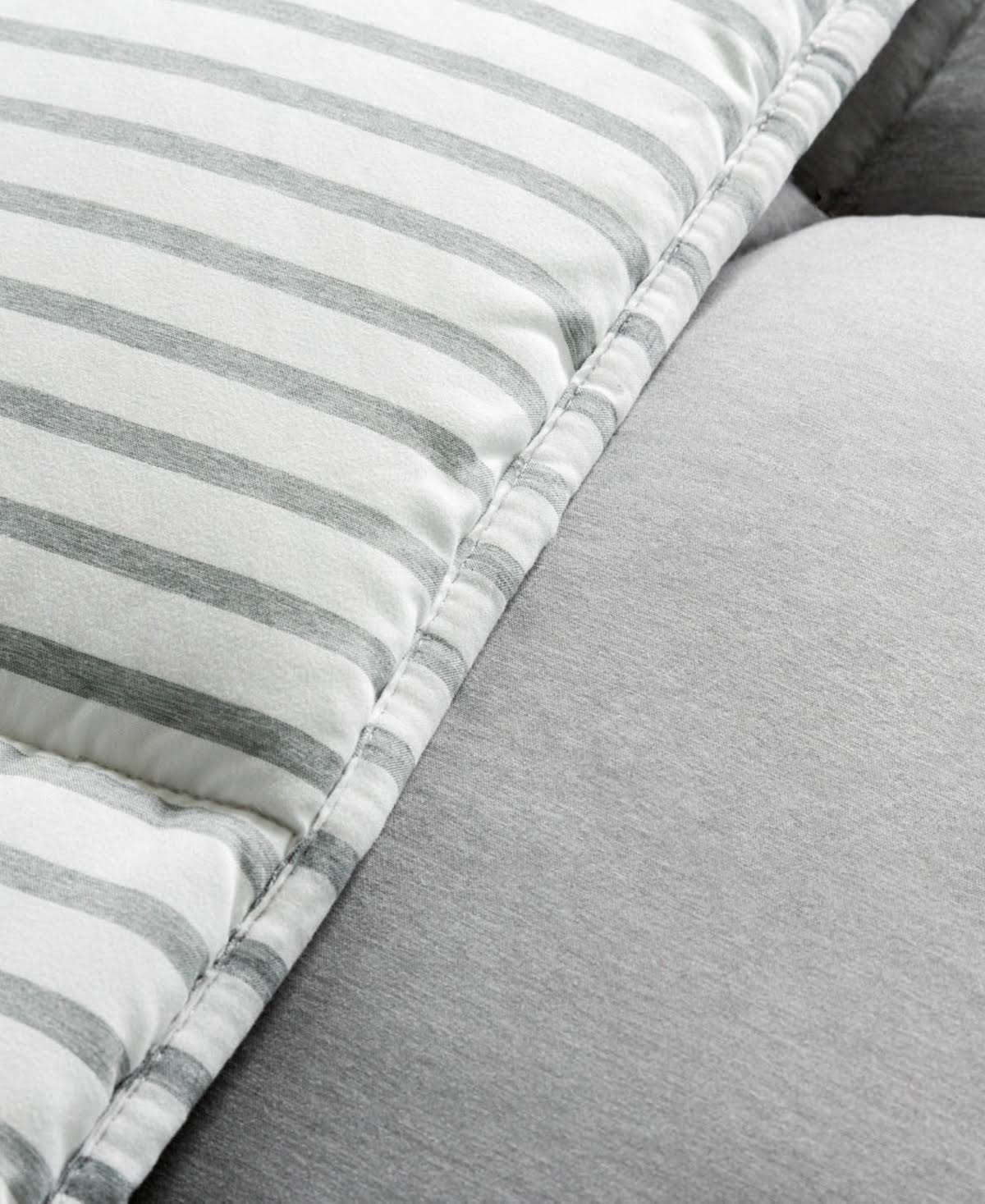 Striped Reversible Chambray Down Alternative Comforter Set Twin XL O99941