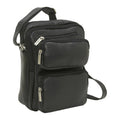 Black Leather Multi Pocket Bag Y6376