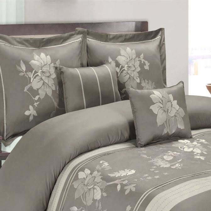 100% Cotton Gray Duvet Cover Set X94857