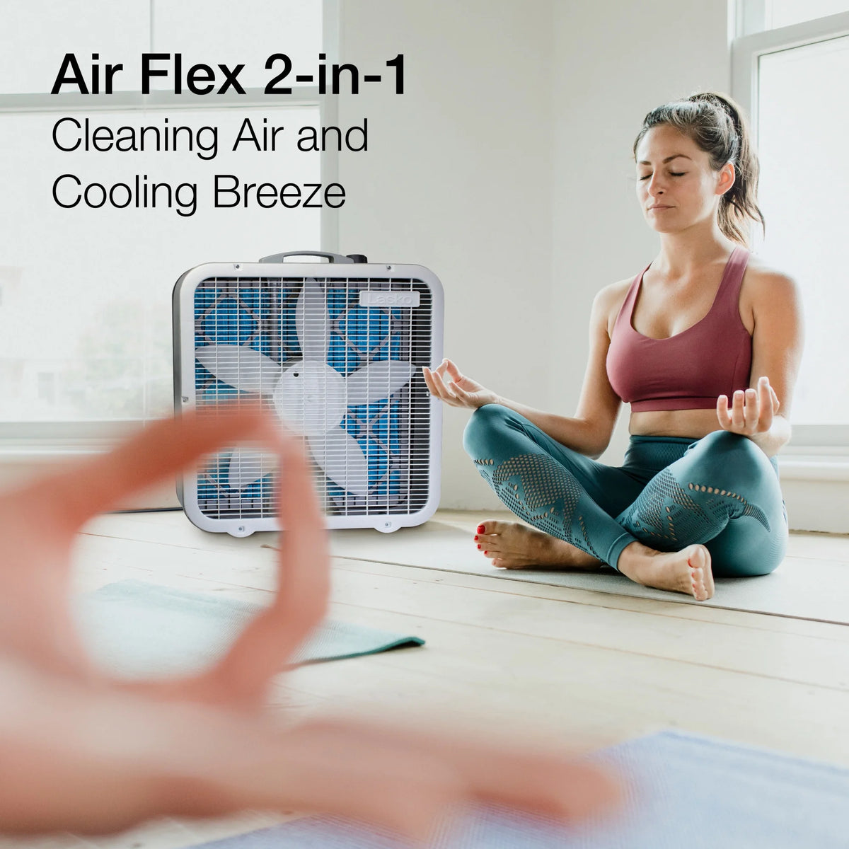 White 3-Speed 2-in-1 Box Fan and Air Purifier A534