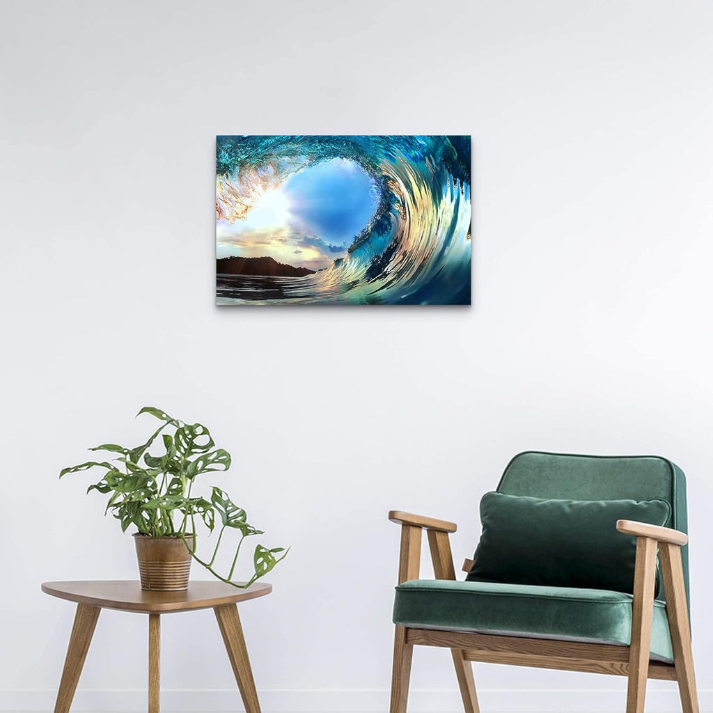 Blue Ocean Waves Canvas Wall Art L181908