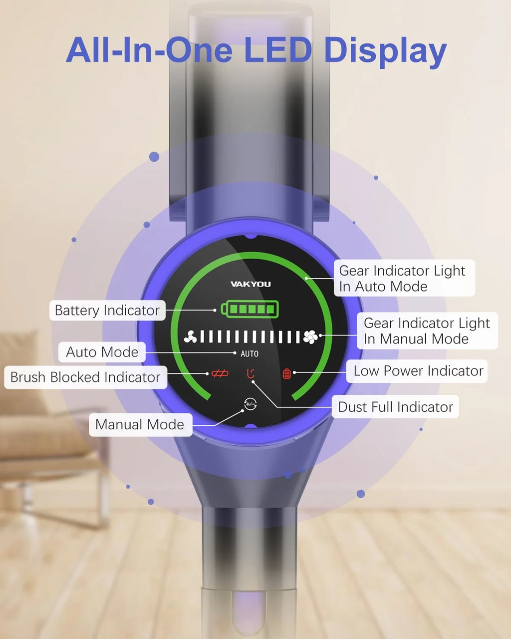 Cordless Stick Vacuum 450W 33Kpa 55mins E78772