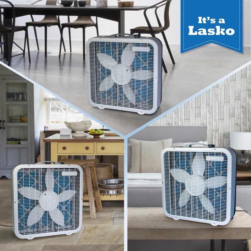 White 3-Speed 2-in-1 Box Fan and Air Purifier A534