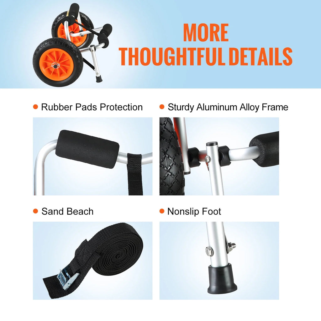Foldable Kayak Cart with 10'' Solid Tires Z4131