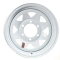 15 in. 6 Bolt Hole White Steel Trailer Wheel Rim K457746