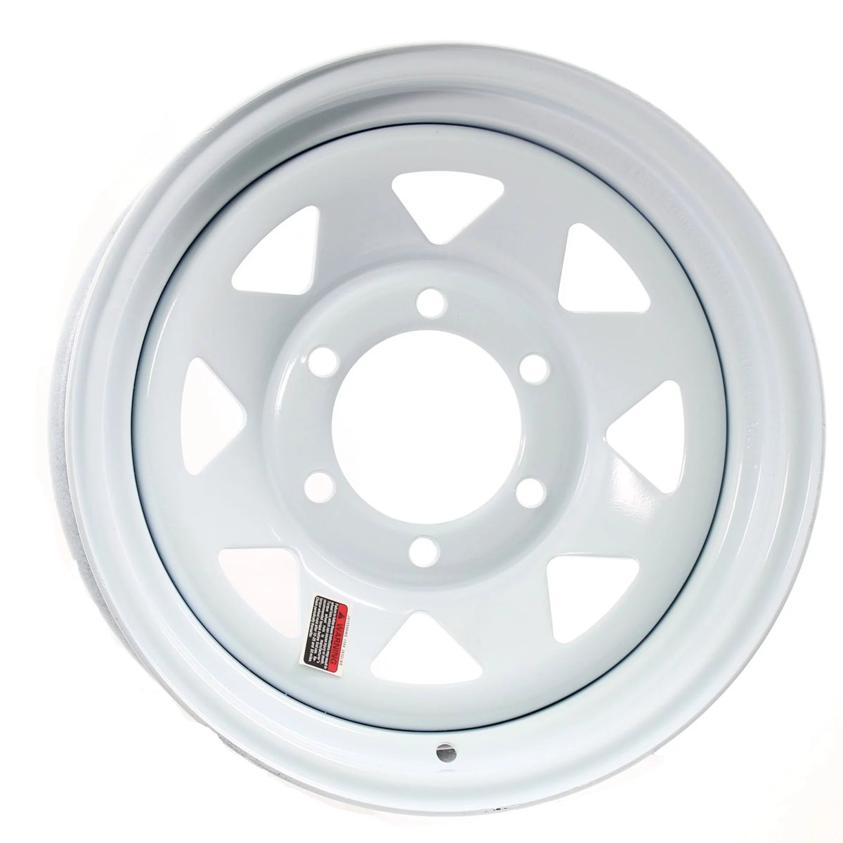 15 in. 6 Bolt Hole White Steel Trailer Wheel Rim K457746