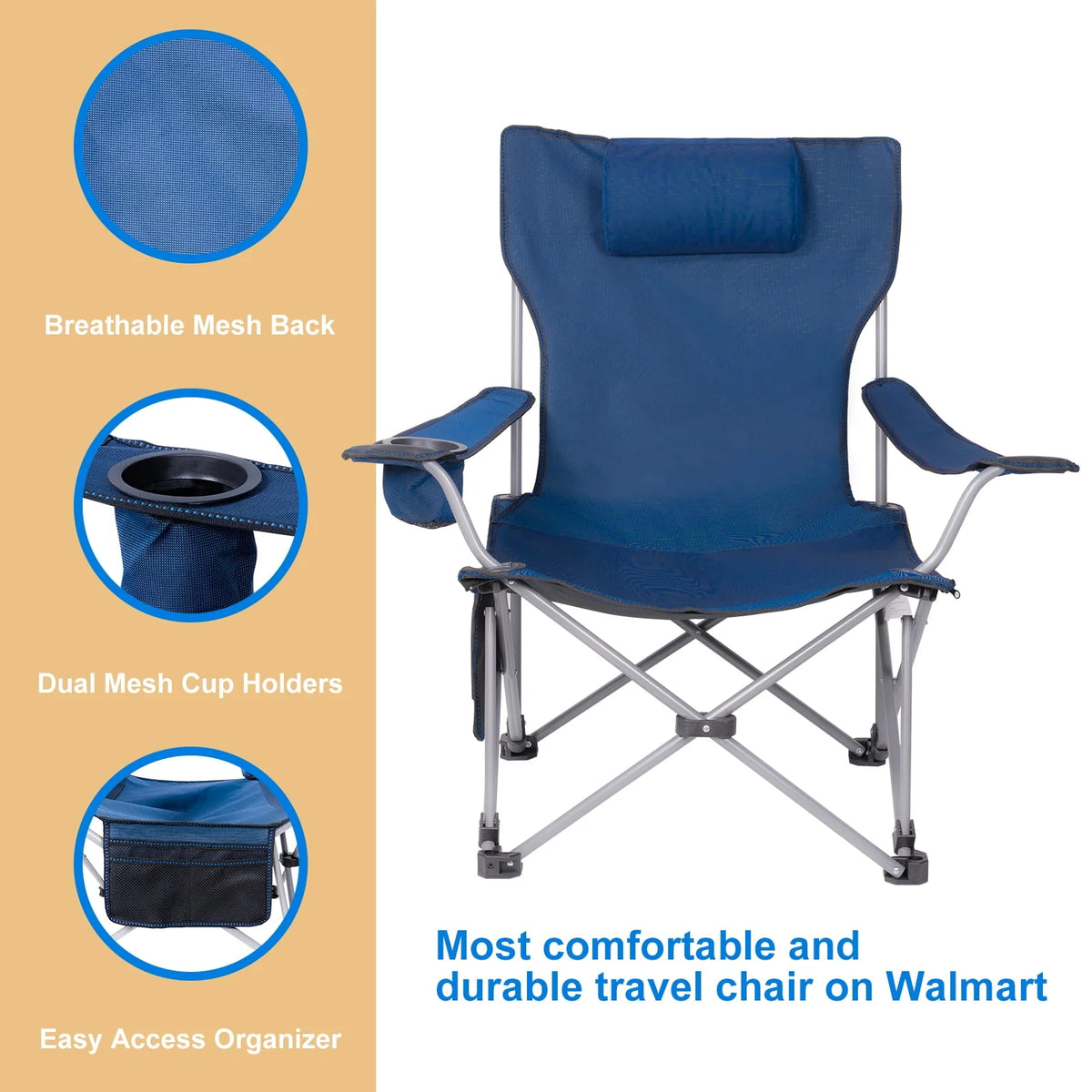 Adjustable Outdoor Folding Chair with Footrest P40647