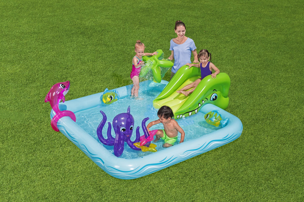 Multicolor Inflatable Kids Water Play Center with Slide P8205