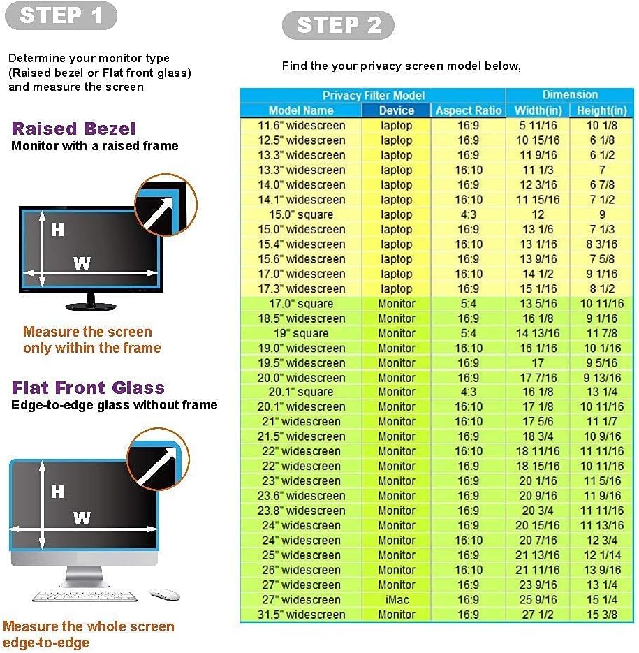 20.1 Inch 4:3 Computer Privacy Screen Filter Pack of 2 U9887