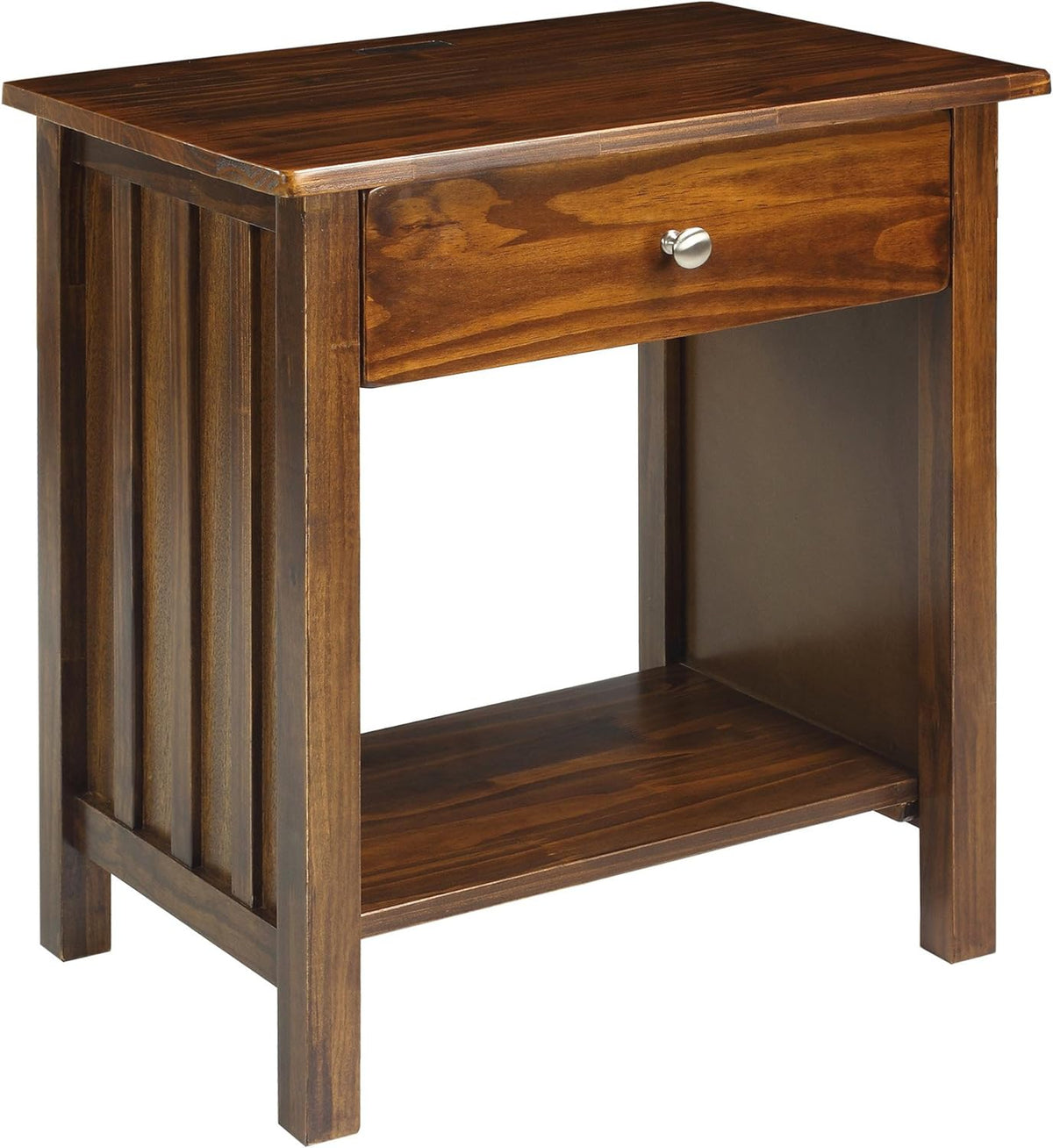 Warm Brown Nightstand with USB Ports U328851