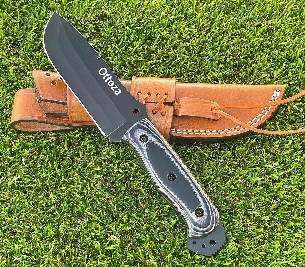 1095 Carbon Steel Bushcraft Knife with Sheath C93251