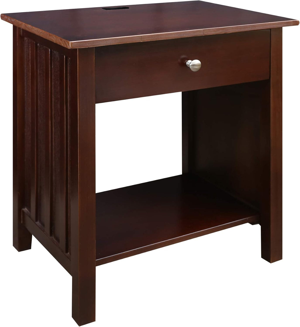 Warm Brown Nightstand with USB Ports U328851