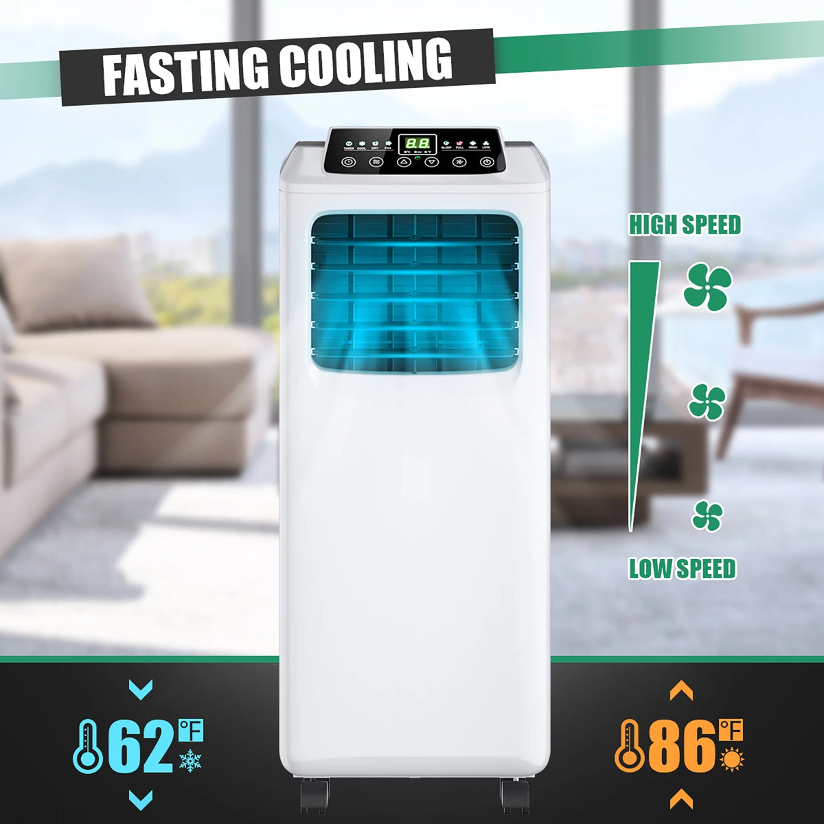 5500 BTU Portable Air Conditioner & Dehumidifier with Window Kit D622