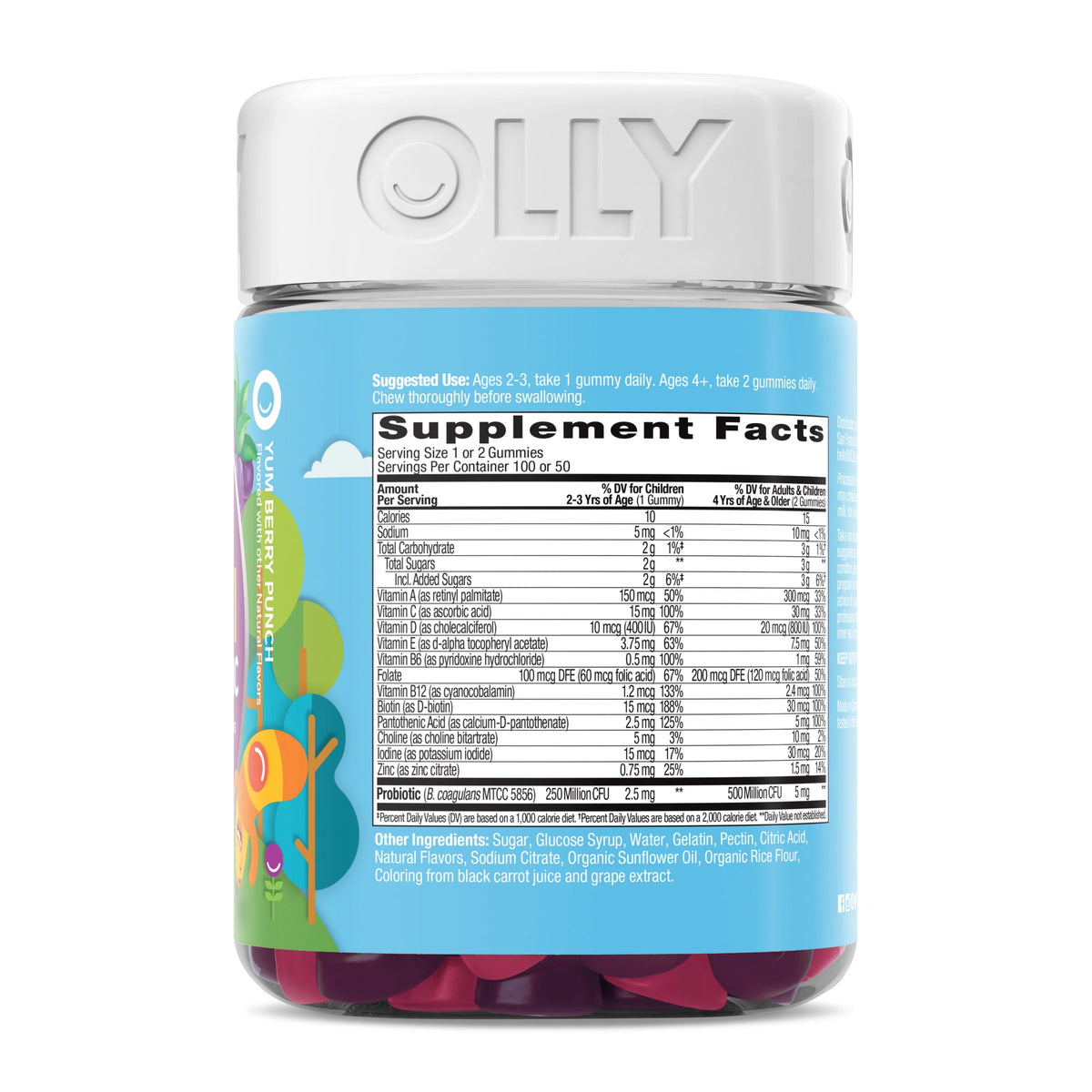 Kids Multivitamin Probiotic Gummy, Berry, 100 Ct W80092