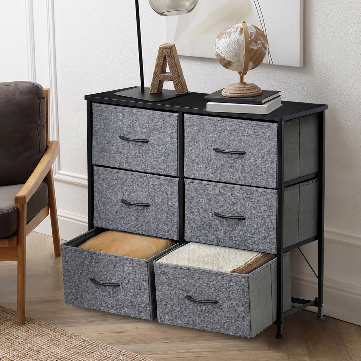 6 Drawer Fabric Storage Dresser I4125
