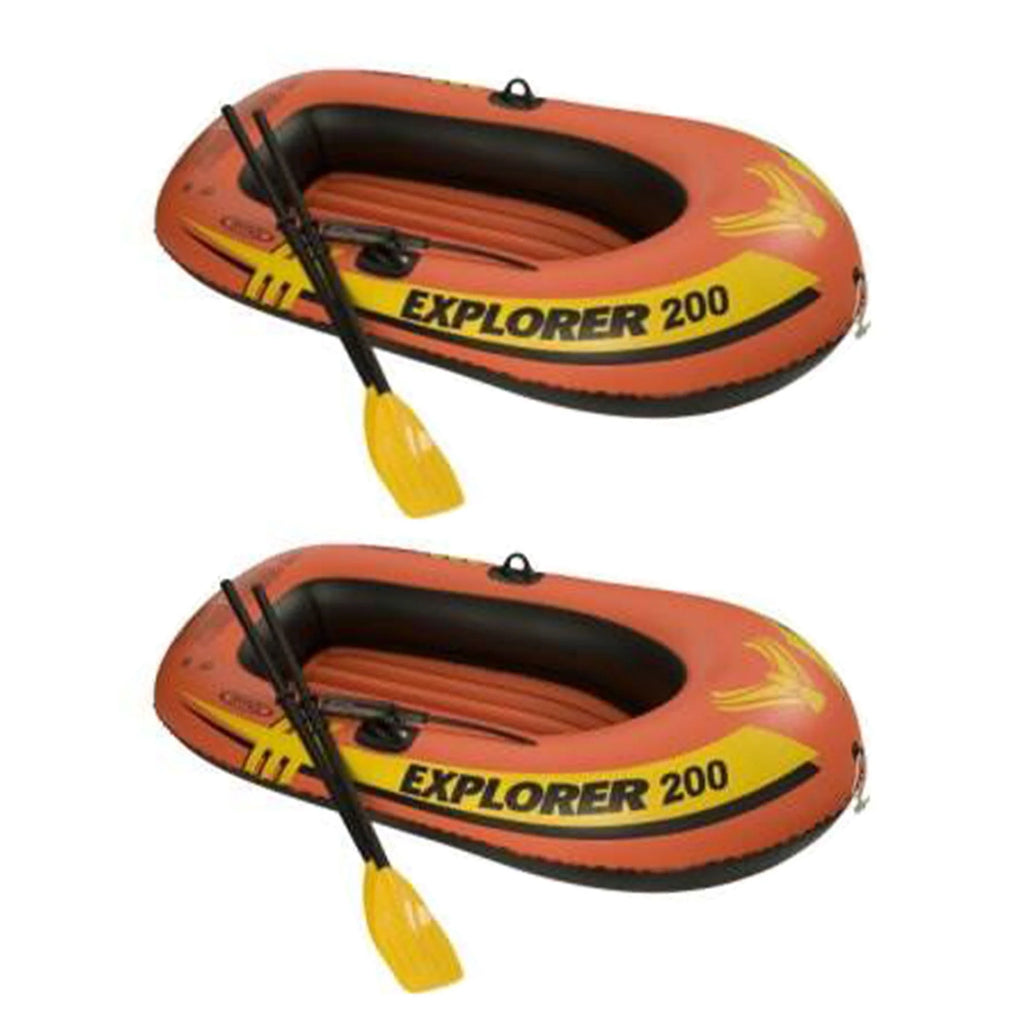 Inflatable 2 Person Boat Raft with Oars & Pump 2 Pack F965211