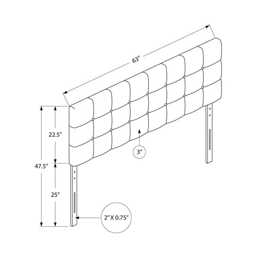Queen Size Grey Upholstered Headboard K681226